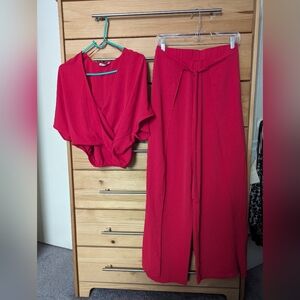 Zara set never worn red two piece size Medium